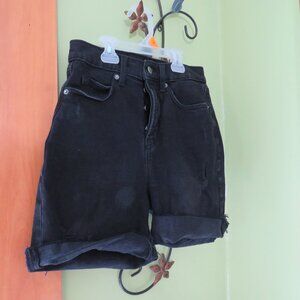 Old Navy Black Denim Button Fly 5 Pocket Shorts